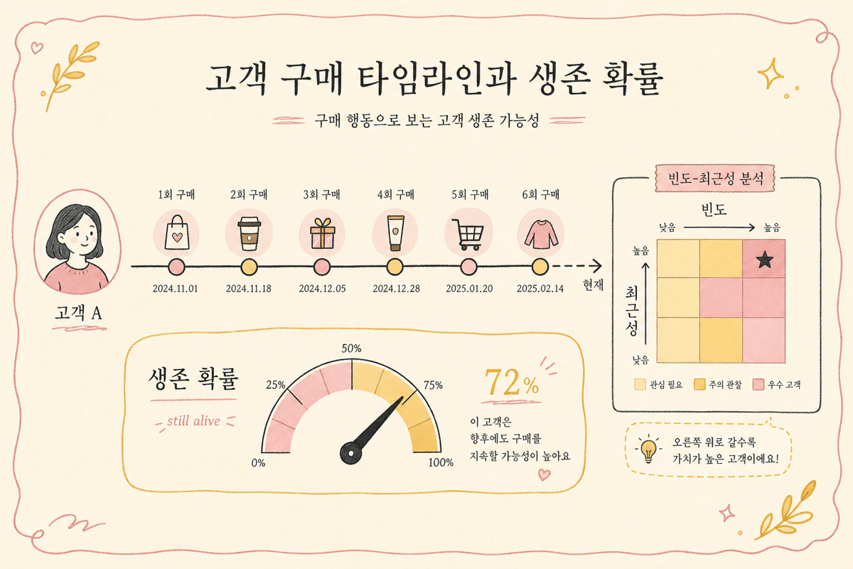 BG/NBD가 살아있는 고객·떠난 고객을 한 모델로 묶는 직관