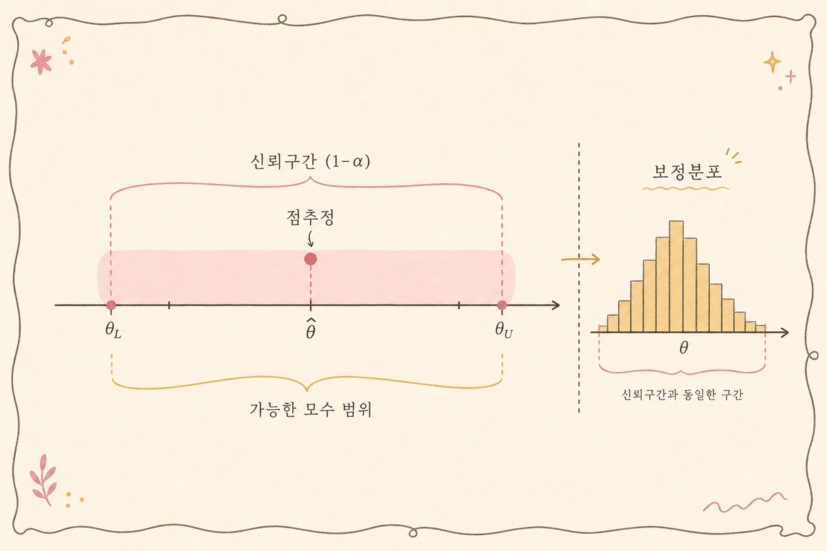 점추정 위에 conformal 신뢰구간을 씌우는 직관 그림