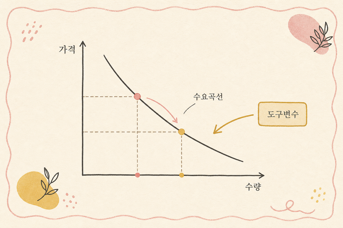 단순 회귀가 잡는 효과 vs IV로 분리한 진짜 가격 탄력성 다이어그램